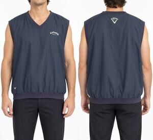 Callaway Golf Men's XL Navy Brushed Microfiber V-Neck Vest Windbreaker Resort
